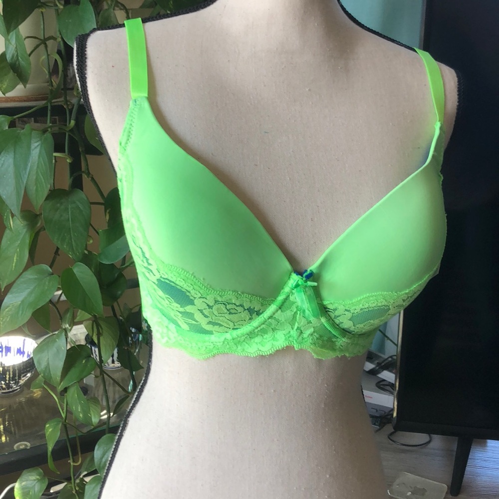 Neon green bra